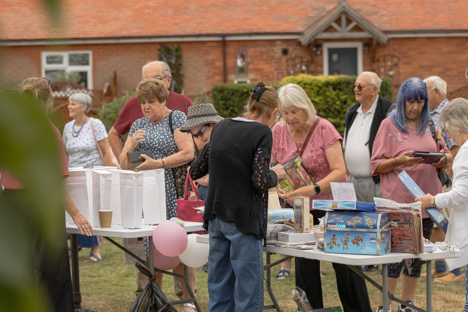 Stalls set out on the lawn at the summer fayre